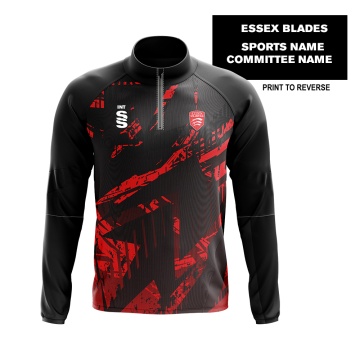 University of Essex - 1/4 Zip performance Top - Black / Red - Unisex Fit